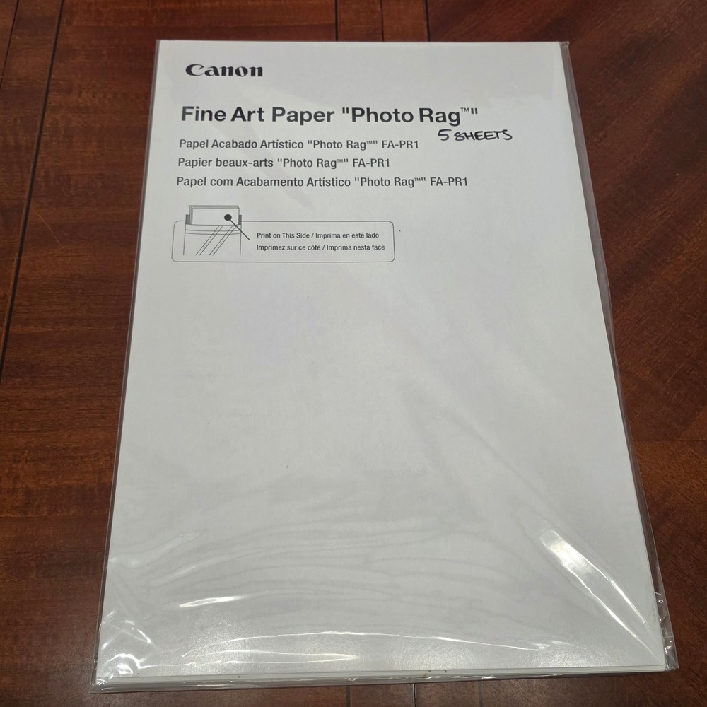 Canon Fine Art Paper 13x19 White Photo Rag II FA-PR1 5 Sheets Inkjet Printing
